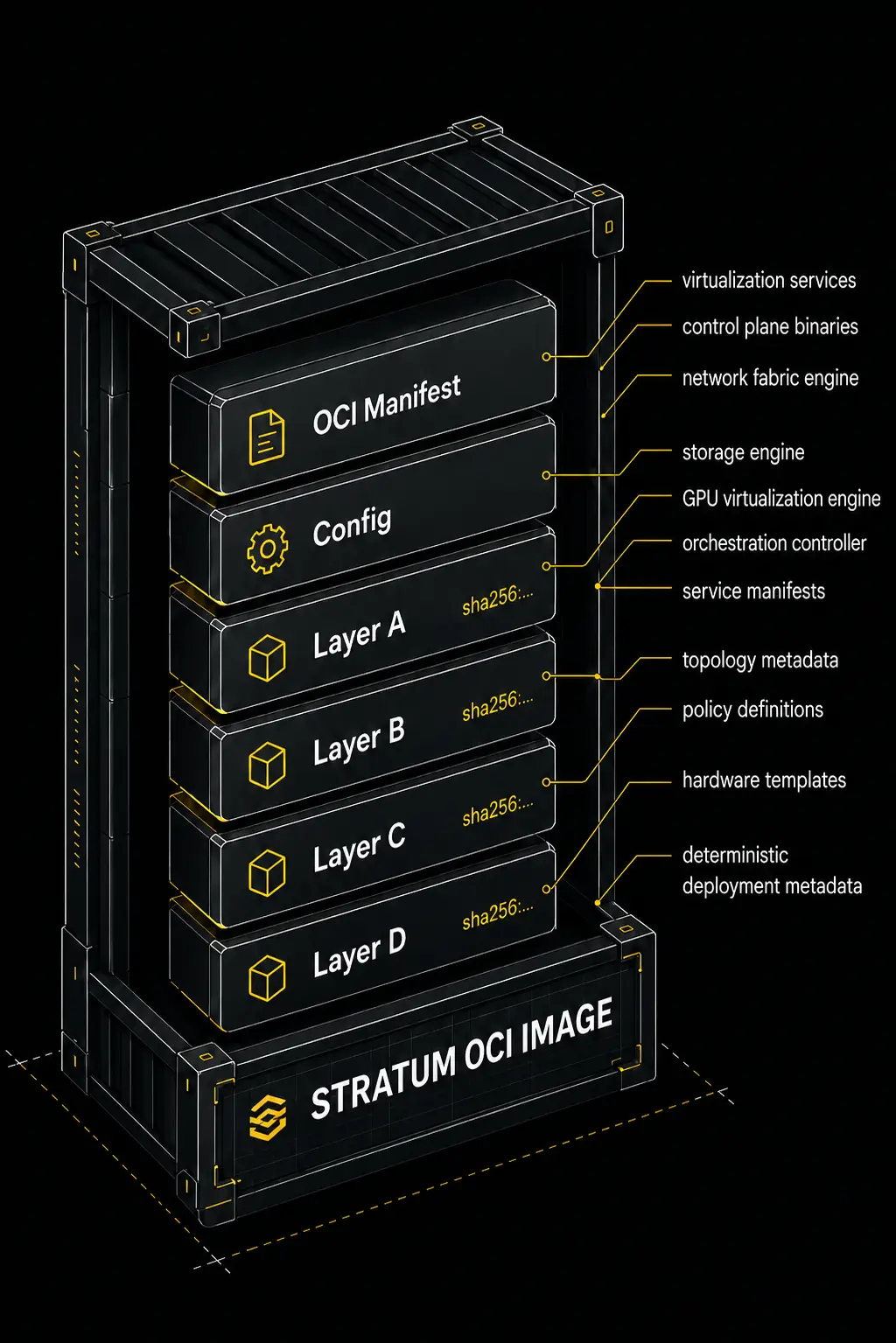 STRATUM OCI artifact packaging the virtual datacenter as software