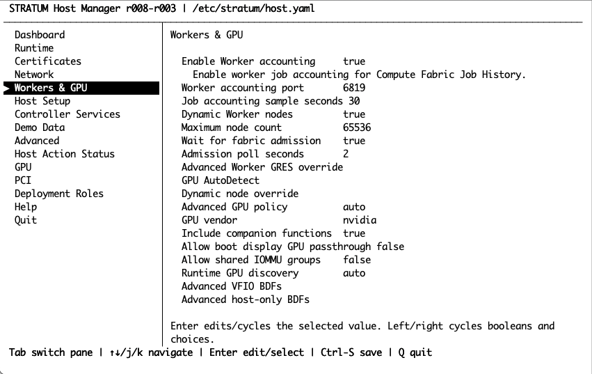 stratum-host Workers and GPU menu
