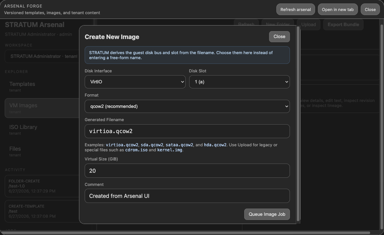 Arsenal Forge: Image Create
