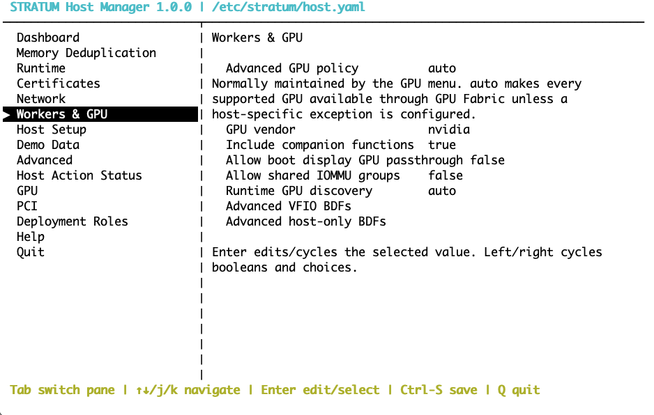 stratum-host Workers and GPU menu